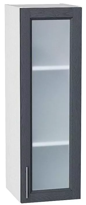 Шкаф верхний с 1-ой остекленной дверцей Сканди 920х300 Графит Софтвуд/Белый