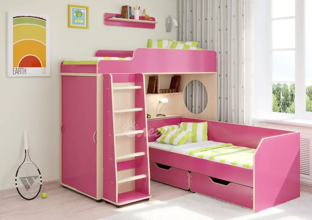 Детская двухъярусная кровать Легенда 5, Зеленый {77068} – купить в Иваново за 39500 руб в интернет-магазине Divano.ru
