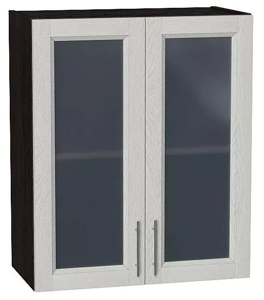 Шкаф верхний с 2-мя остекленными дверцами Сканди 720х600 Cappuccino Softwood/Венге