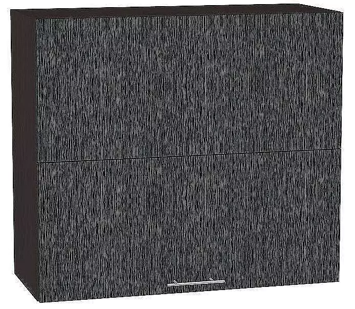 Шкаф верхний горизонтальный Валерия-М с подъемным механизмом 720х800 Черный металлик дождь/Венге