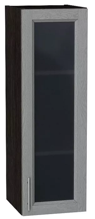 Шкаф верхний с 1-ой остекленной дверцей Сканди 920х300 Grey Softwood/Венге