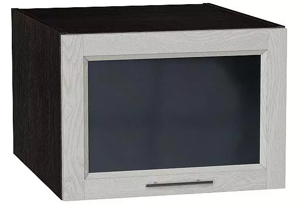 Шкаф верхний горизонтальный остекленный с увеличенной глубиной Сканди 500 Cappuccino Softwood/Венге