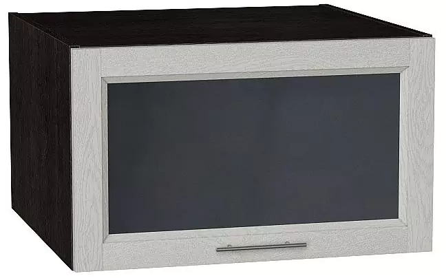Шкаф верхний горизонтальный остекленный с увеличенной глубиной Сканди 600 Cappuccino Softwood/Венге