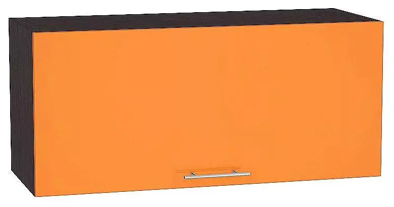 Шкаф верхний горизонтальный глубокий Валерия-М 800 Оранжевый глянец/Венге