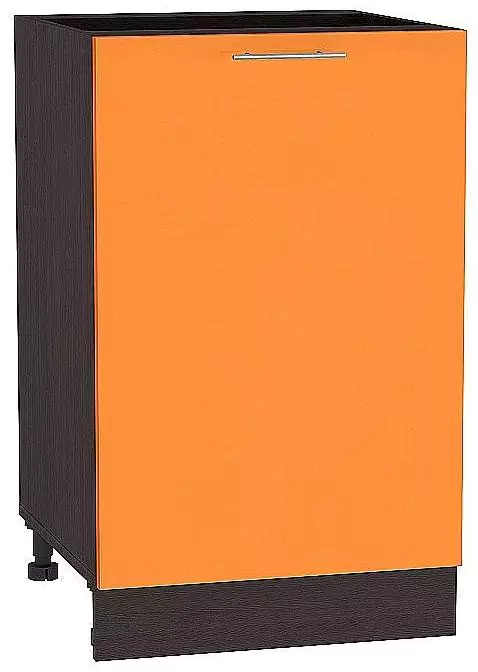 Шкаф нижний с 1-ой дверцей Валерия-М 600 Оранжевый глянец/Венге