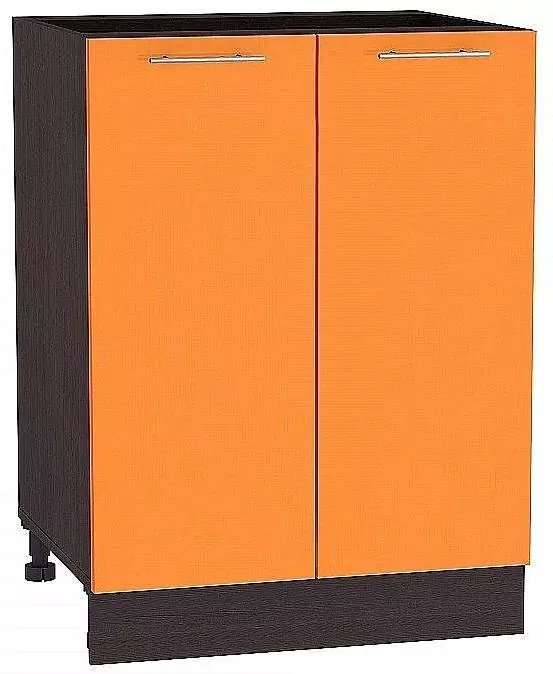 Шкаф нижний с 2-мя дверцами Валерия-М 600 Оранжевый глянец/Венге