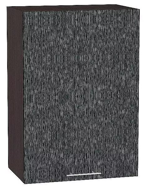 Шкаф верхний с 1-ой дверцей Валерия-М 720х600 Черный металлик дождь/Венге