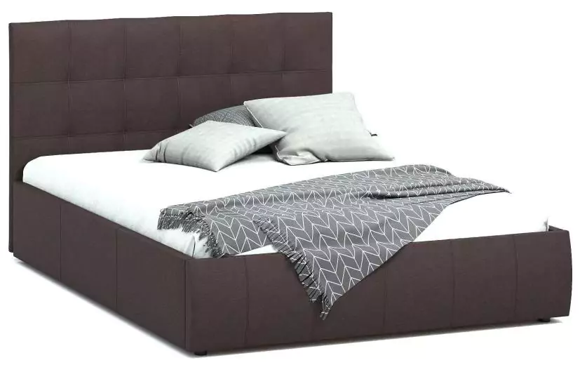 Кровать двуспальная Афина 2 180 с ПМ экокожа коричневая