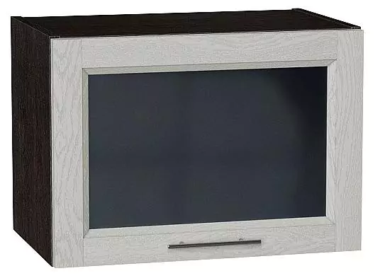 Шкаф верхний горизонтальный остекленный Сканди 500 Cappuccino Softwood/Венге