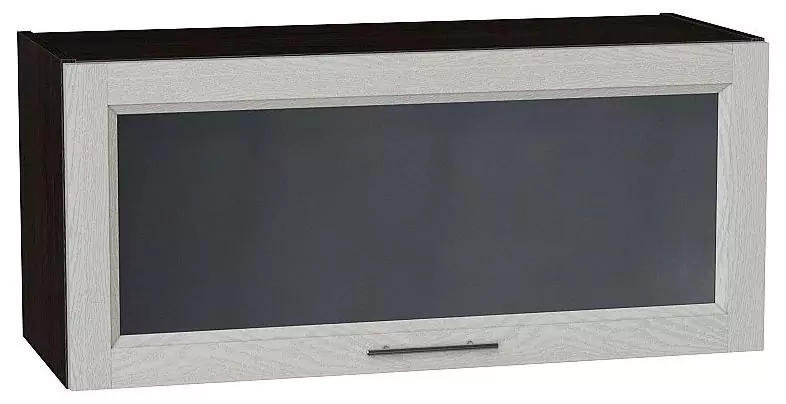 Шкаф верхний горизонтальный остекленный Сканди 800 Cappuccino Softwood/Венге