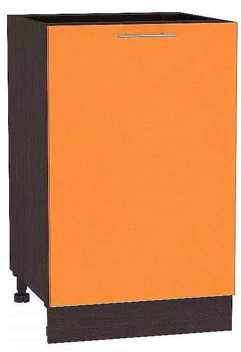 Шкаф нижний с 1-ой дверцей Валерия-М 500 Оранжевый глянец/Венге