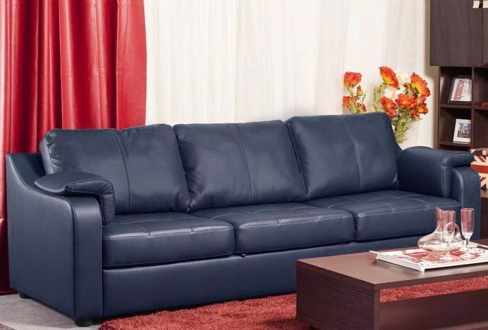 Кожаный диван Берета, Синий {3198929} – купить в Иваново за 72090 руб винтернет-магазине Divano.ru