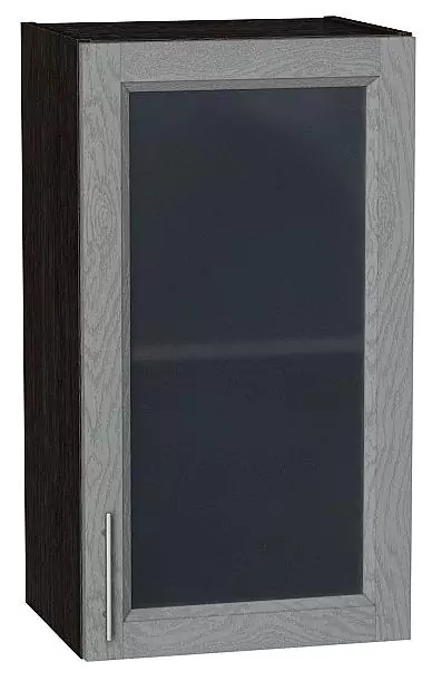 Шкаф верхний с 1-ой остекленной дверцей Сканди 720х400 Grey Softwood/Венге