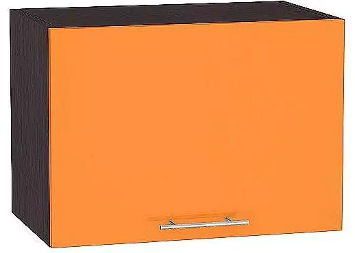 Шкаф верхний горизонтальный глубокий Валерия-М 500 Оранжевый глянец/Венге