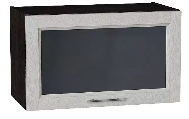 Шкаф верхний горизонтальный остекленный Сканди 600 Cappuccino Softwood/Венге