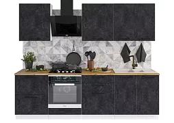Модульная кухня Нувель 2.6м (бетон черный) 