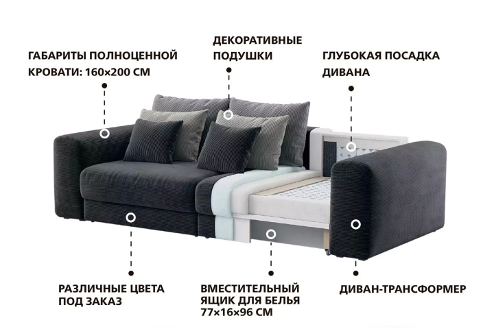 Прямой диван Мэдисон Люкс, Коричневый {154553} – купить в Иваново за 50990руб в ин��ернет-магазине Divano.ru