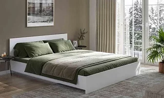 Двуспальная кровать Ронда КР-160 с матрасом Divano Plain Независимые пружины (НПБ) дизайн 2 Кровати без механизма 