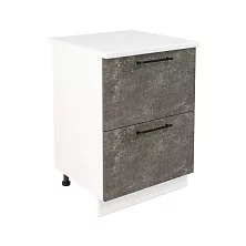 Шкаф нижний с ящиками ШНГ2Я 600 Нувель (бетон коричневый) 