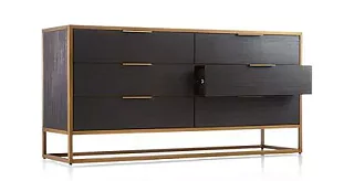 Комод на золотом каркасе KD-001 Черный 