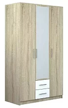 Шкаф Бергамо глянец белый 3-х дверный с зеркалом