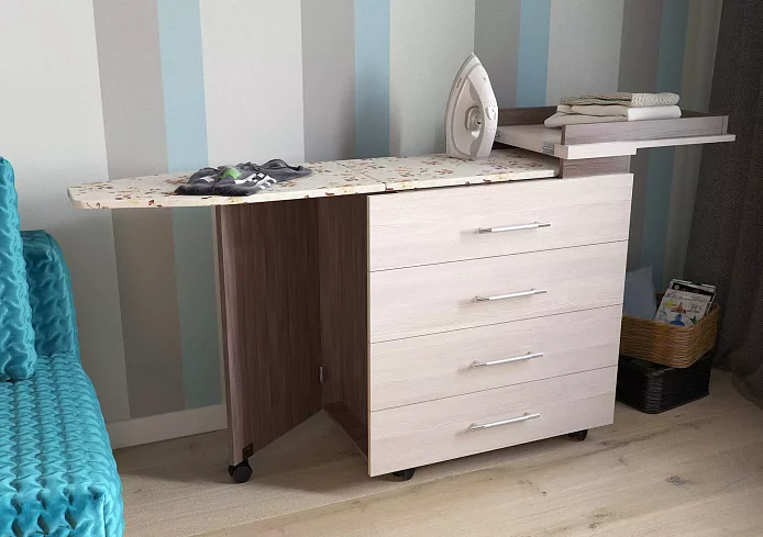 Комод с гладильной доской, Бежевый