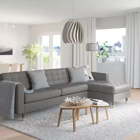 Угловой диван с оттоманкой Морабо, Серый
