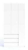Шкаф распашной Акация 3-дверный с антресолью 1.2 м Белый 