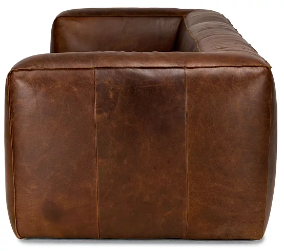 Прямой кожаный диван Миро (Лофт), Коричневый