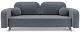 ф50а Прямой диван Цюрих (Велюр серо-синий HB-178 26) 1