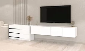 Комплект в гостиную Бастион 3.3 м Белый 