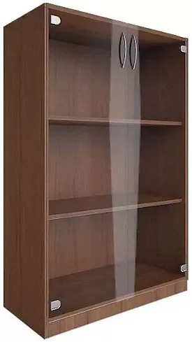 Шкаф средний широкий 2 средние двери стекло Нова С, Бежевый