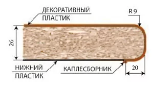 Столешница 26 мм Семолина 0.2 м Желтый 