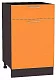 Шкаф нижний с 1-ой дверцей и ящиком Валерия-М 500 Оранжевый глянец/Венге, Оранжевый