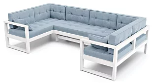 Диван П-образный Астер Без механизма Голубой