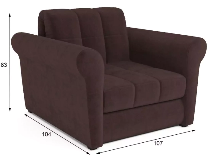 ф50 Кресло-кровать Гранд шоколадный дизайн10 размеры
