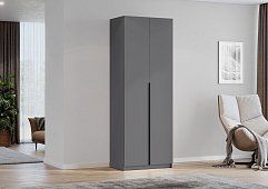Шкаф двухдверный Берген ПРО ШК-800 с 2-мя полками и ящиками (серый графит) Серый