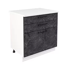 Шкаф нижний с ящиками ШН3Я 800 Нувель (бетон черный) 