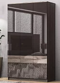 Шкаф распашной Глянец 5 Черный 
