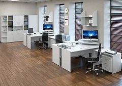 Набор корпусной мебели в офис 10 Рива С Белый