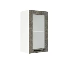 Шкаф верхний со стеклом ШВС 400 Нувель (бетон коричневый) 