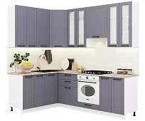 Угловая модульная кухня Кёльн 2.4х1.6м (софт маренго) Серый