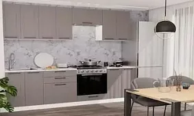 Модульная кухня Кёльн 2.4м (софт карамель) дизайн 2 Бежевый 