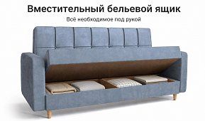 Прямой диван Эрика Книжка Серый 