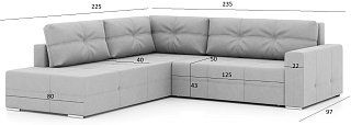 Диван угловой Леос Еврокнижка Белый