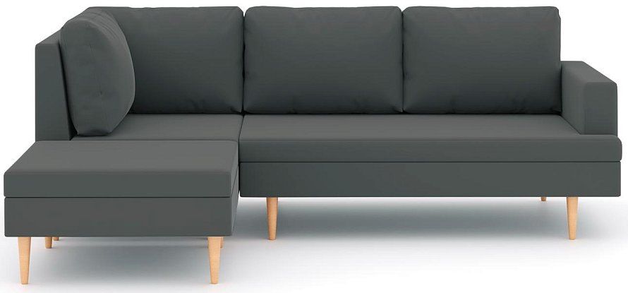 Угловой диван Анд с пуфом, Серый