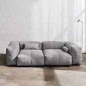 Диван двухсекционный Фиджи Без механизма Серый