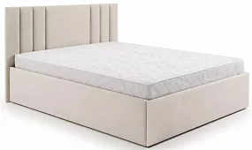 Кровать Мия 160x200 с основанием с матрасом Дивано Плэйн 160 Независимые пружины (НПБ) дизайн 2 Кровати без механизма Бежевый