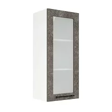Шкаф верхний со стеклом (премьер) ШВС 400Н Нувель (бетон коричневый) 