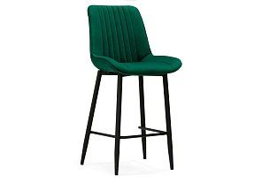 Барный стул Седа велюр зеленый / черный 